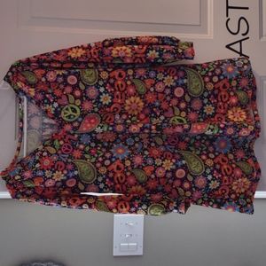 Peace & Love flower power hippie dress/oversized shirt - one size